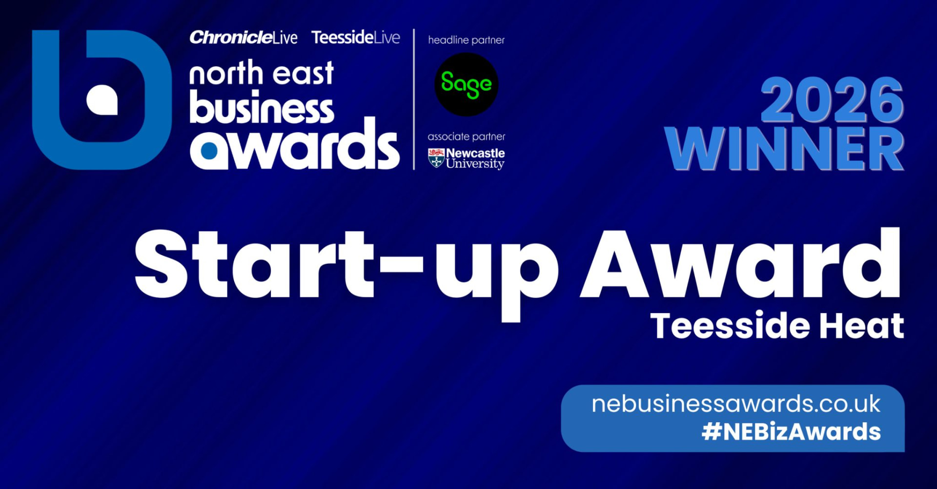 North East Business Awards 2026 Start-up Award winner, Teesside heat
